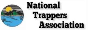National Trappers Association logo featuring a scenic landscape with mountains and a sun, representing wildlife management and pest control services.